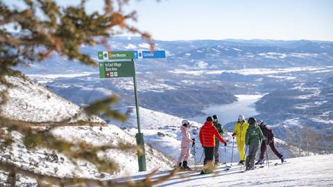 Deer Valley Mountain Host Tour talking on the mountain.